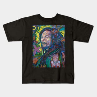 Psychedelic Reggae Rock Portrait Kids T-Shirt